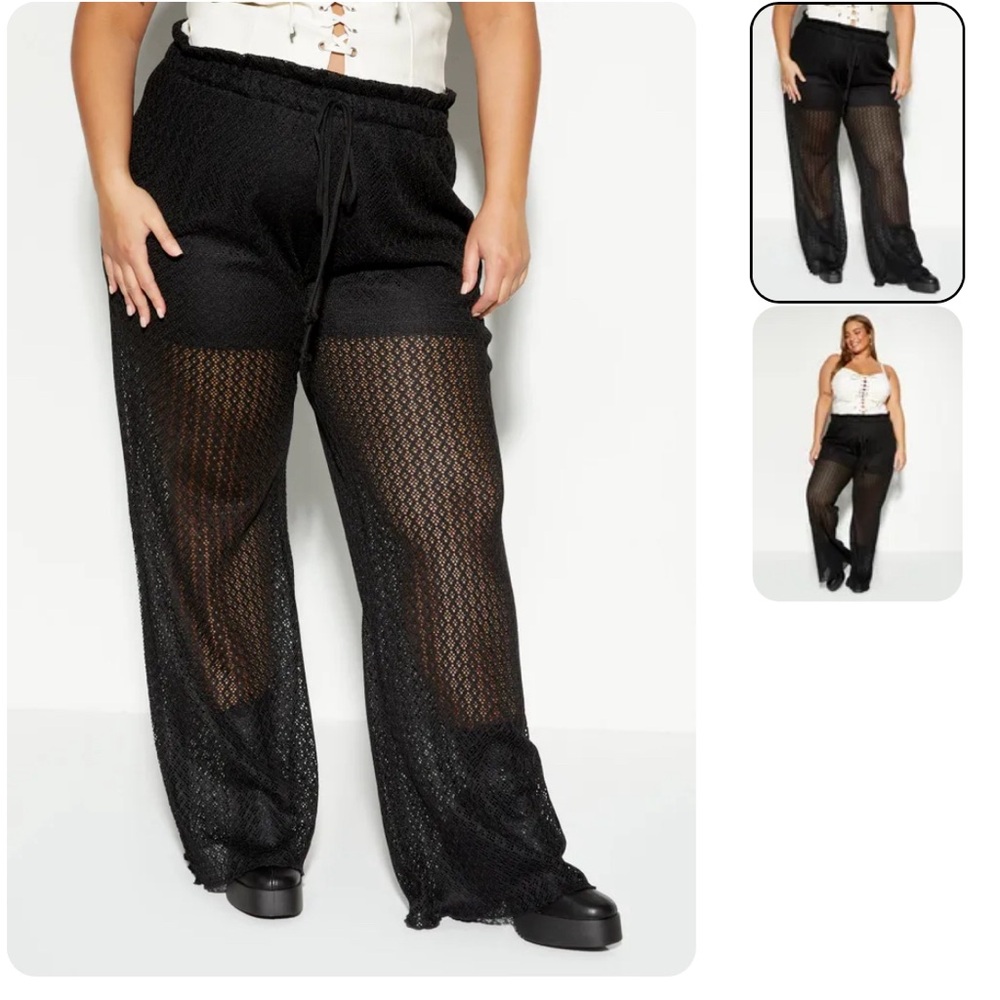 RUE 21: Plus size Black Crochet Pants.